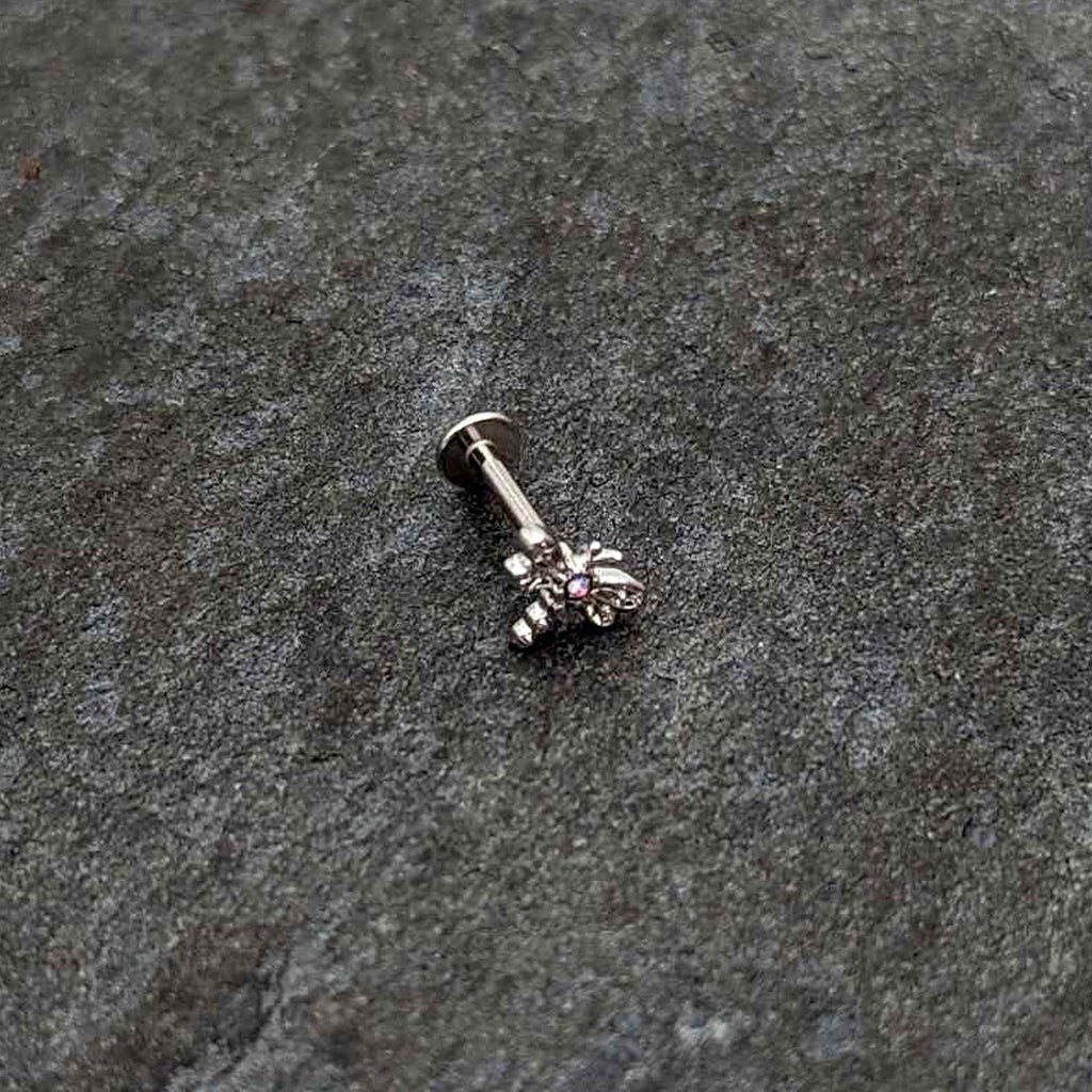 16G 5/16 Aurora Gem Ornate Dragonfly Labret Monroe Tragus