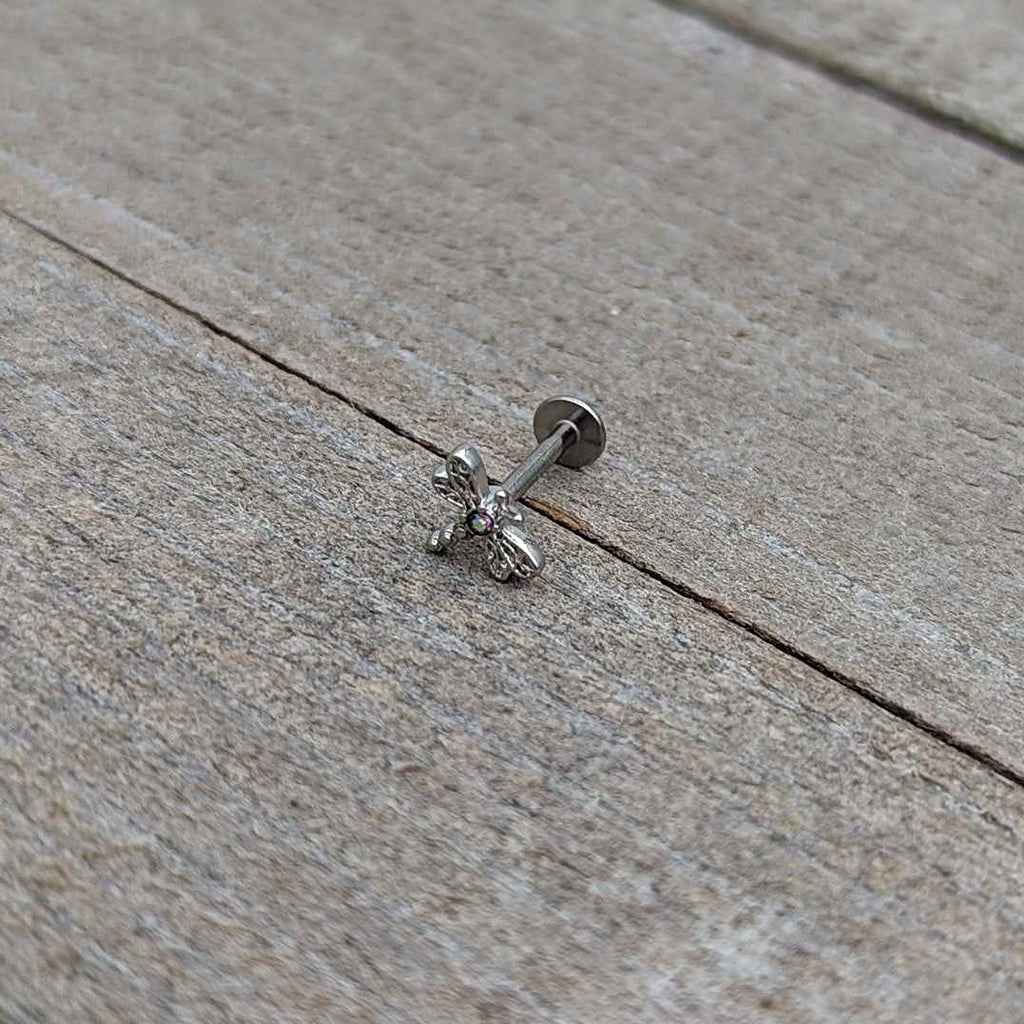 16G 5/16 Aurora Gem Ornate Dragonfly Labret Monroe Tragus