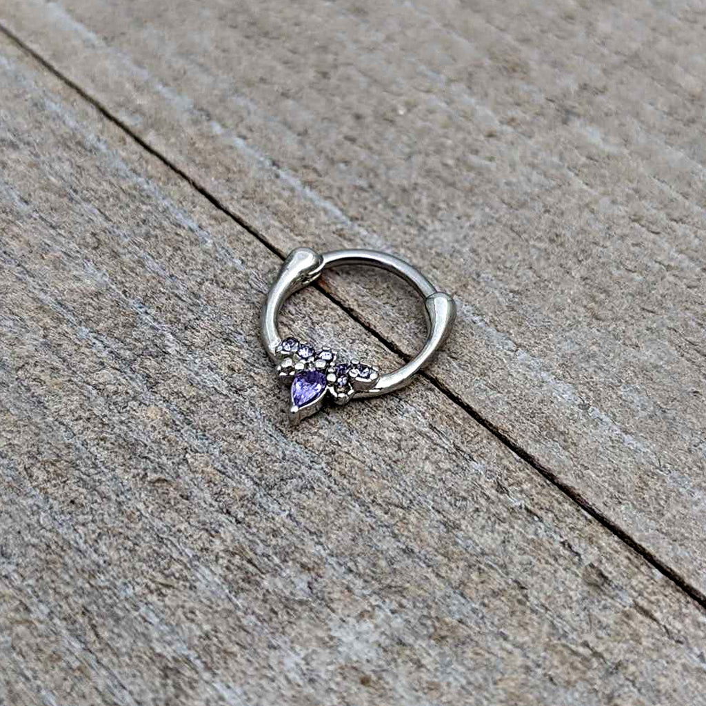 16G 5/16 Purple Gem Bee Glamour Cartilage Clicker