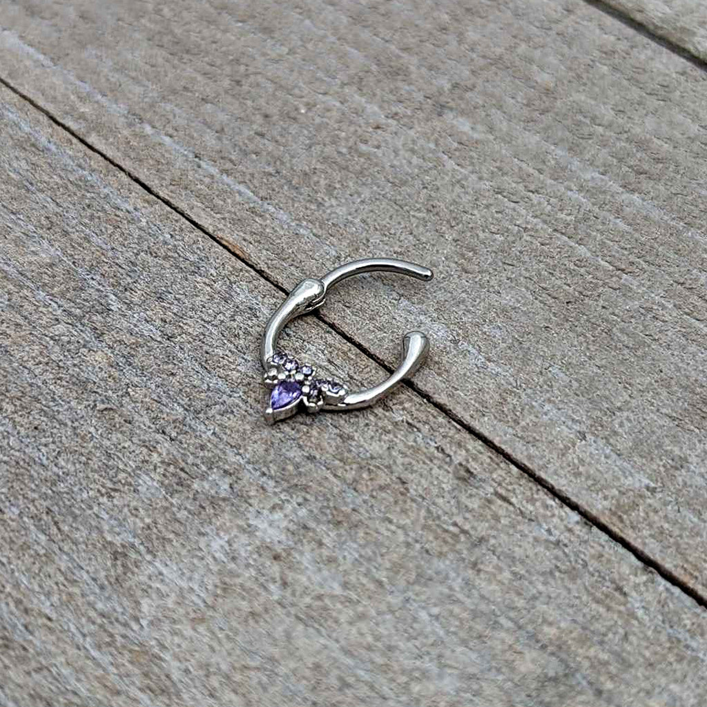 16G 5/16 Purple Gem Bee Glamour Cartilage Clicker