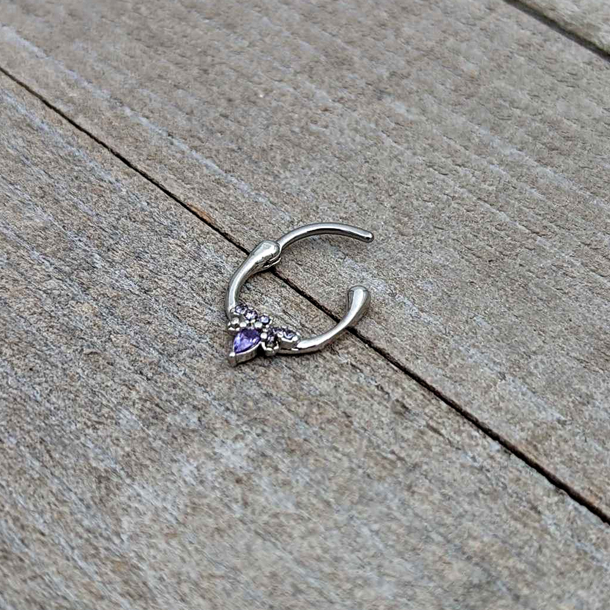16G 5/16 Purple Gem Bee Glamour Cartilage Clicker