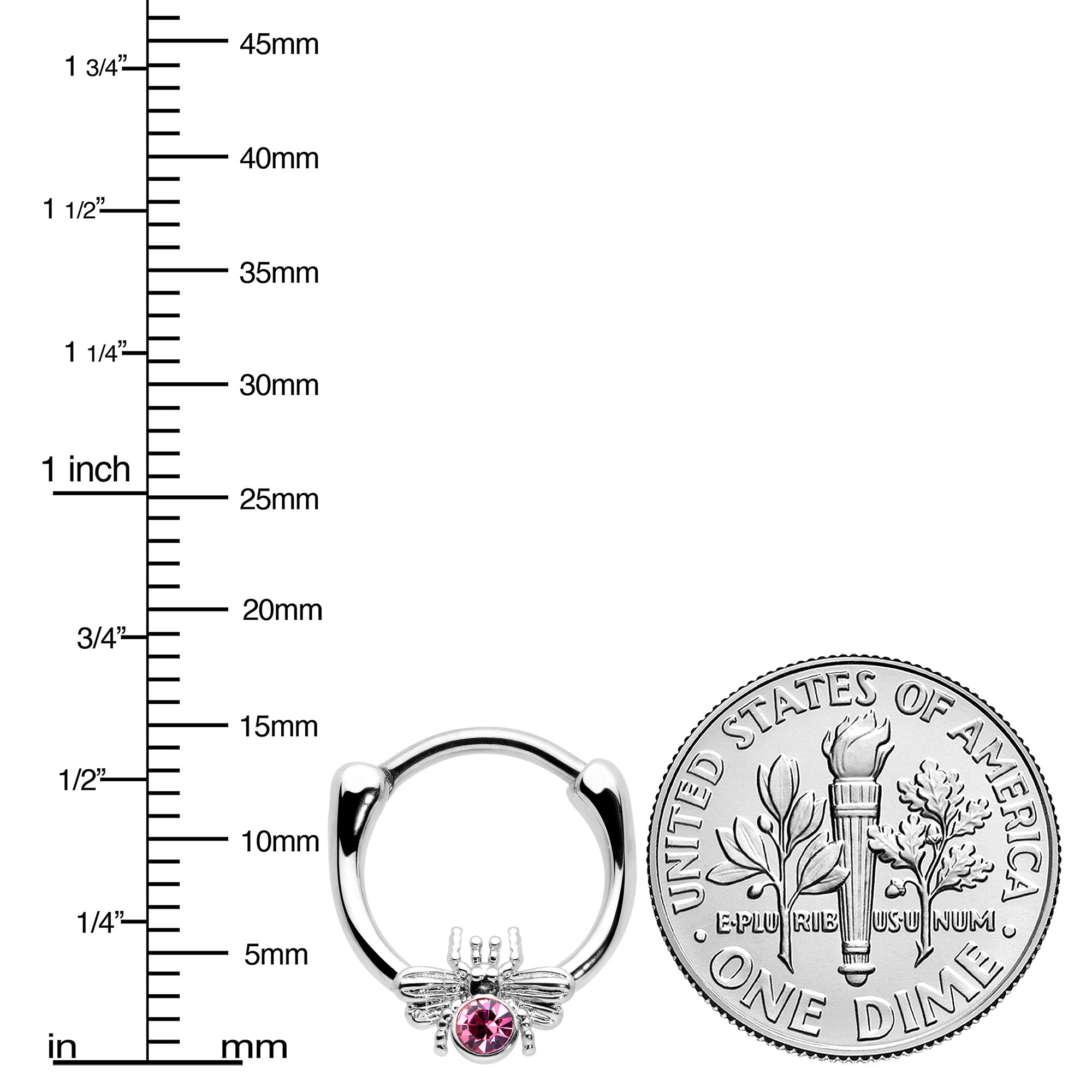 16G 5/16 Pink Gem Ultra Fly Cartilage Clicker