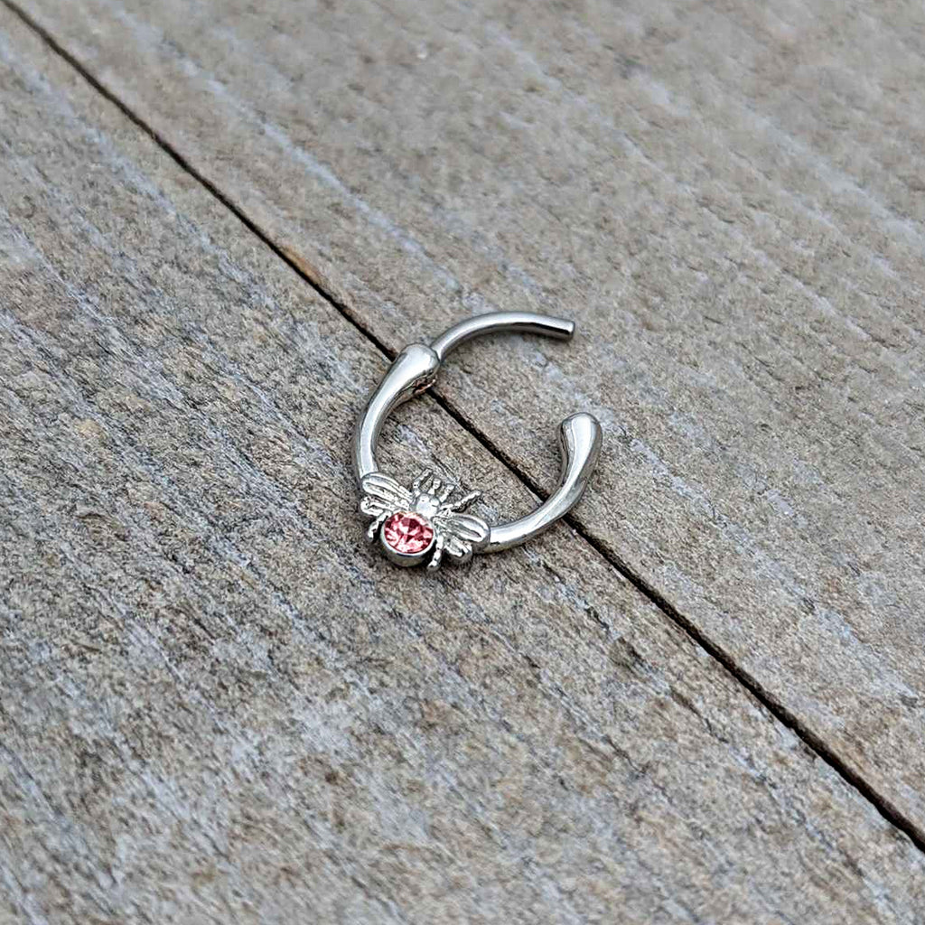 16G 5/16 Pink Gem Ultra Fly Cartilage Clicker