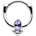 16G 5/16 Purple Gem Deco Oval Cartilage Clicker