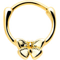 16G 5/16 Gold Tone Simple Textured Butterfly Cartilage Clicker