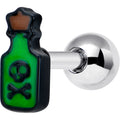 16G 1/4 Poison Green Bottle Glow in the Dark Cartilage Earring