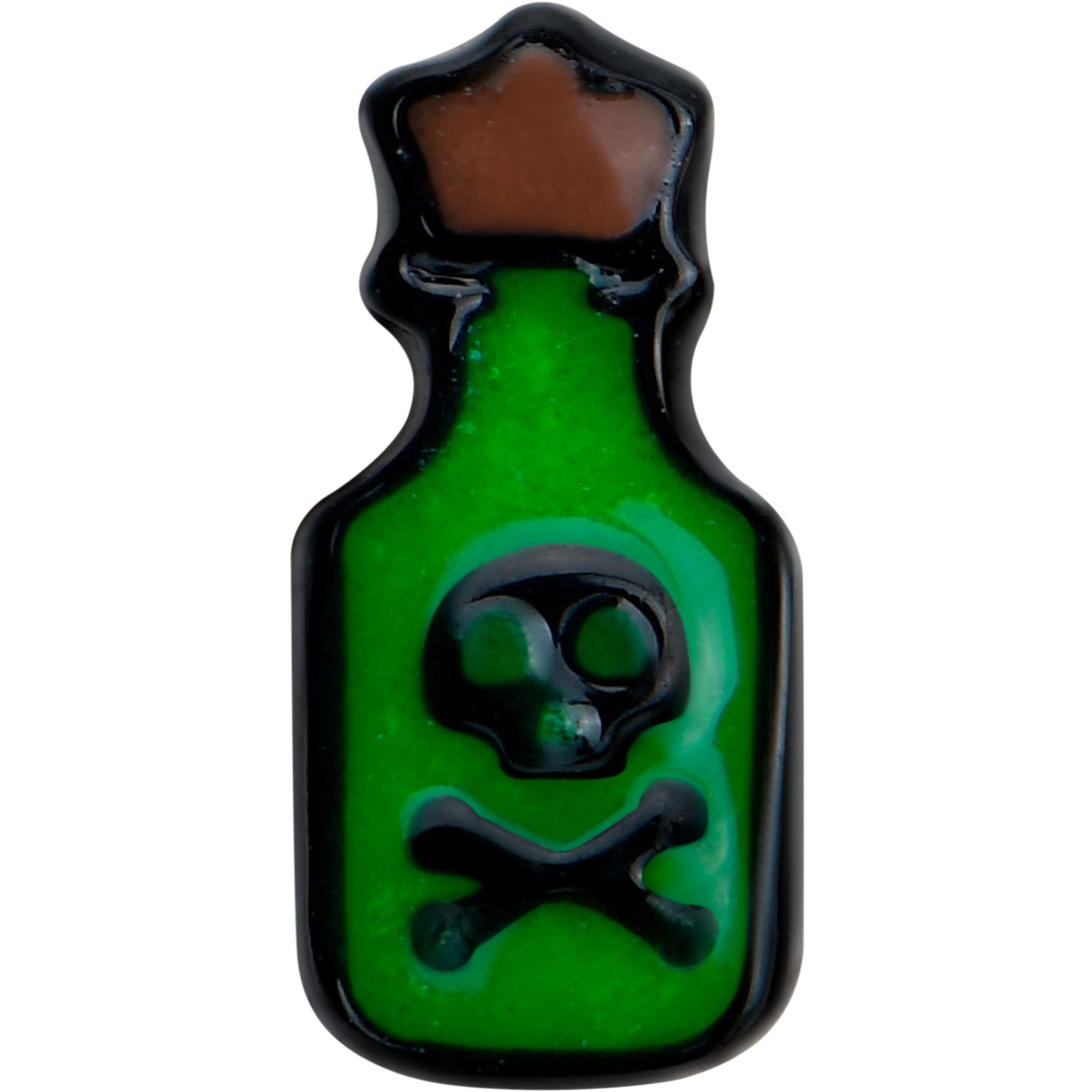 16G 1/4 Poison Green Bottle Glow in the Dark Cartilage Earring
