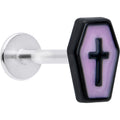 16G 5/16 Creepy Coffin Lt Purple Glow in Dark Labret Monroe Tragus