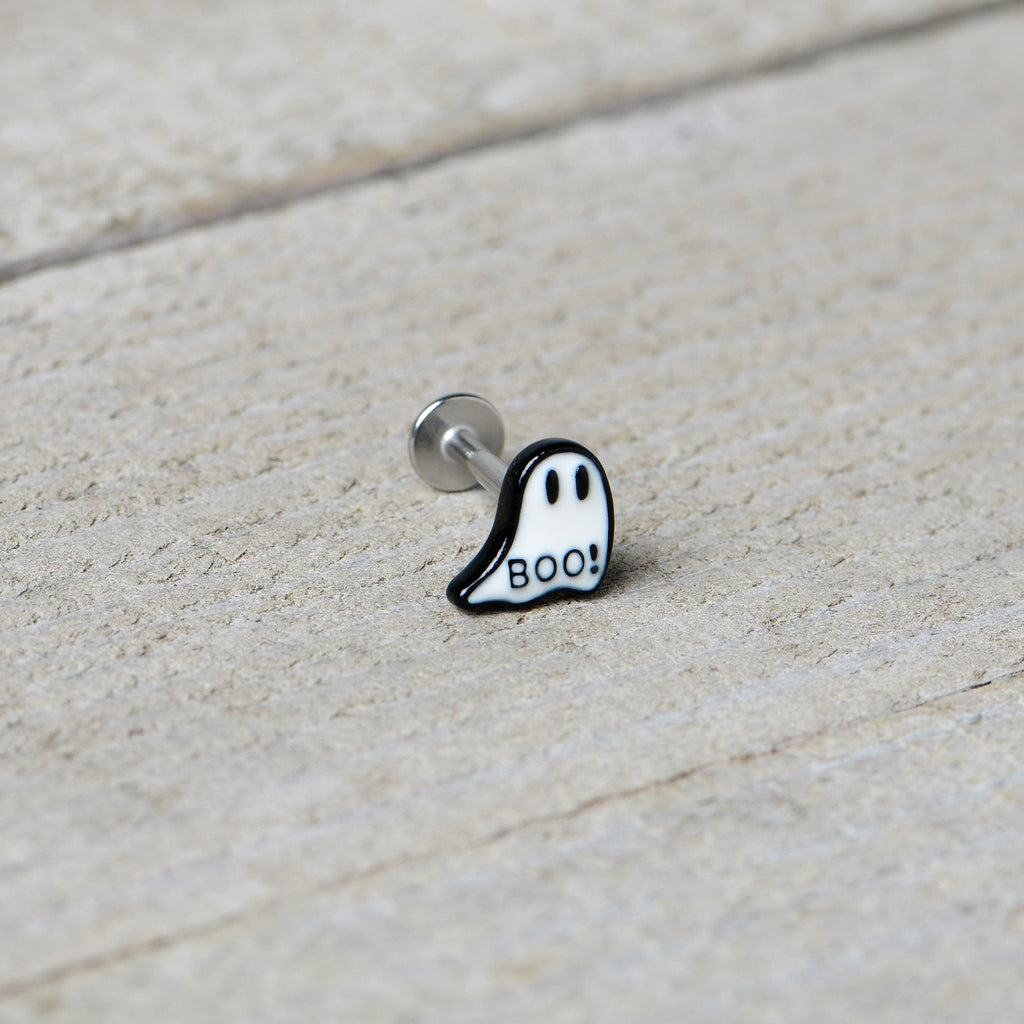 16G 5/16 Halloween Ghost Glow in the Dark Labret Monroe Tragus