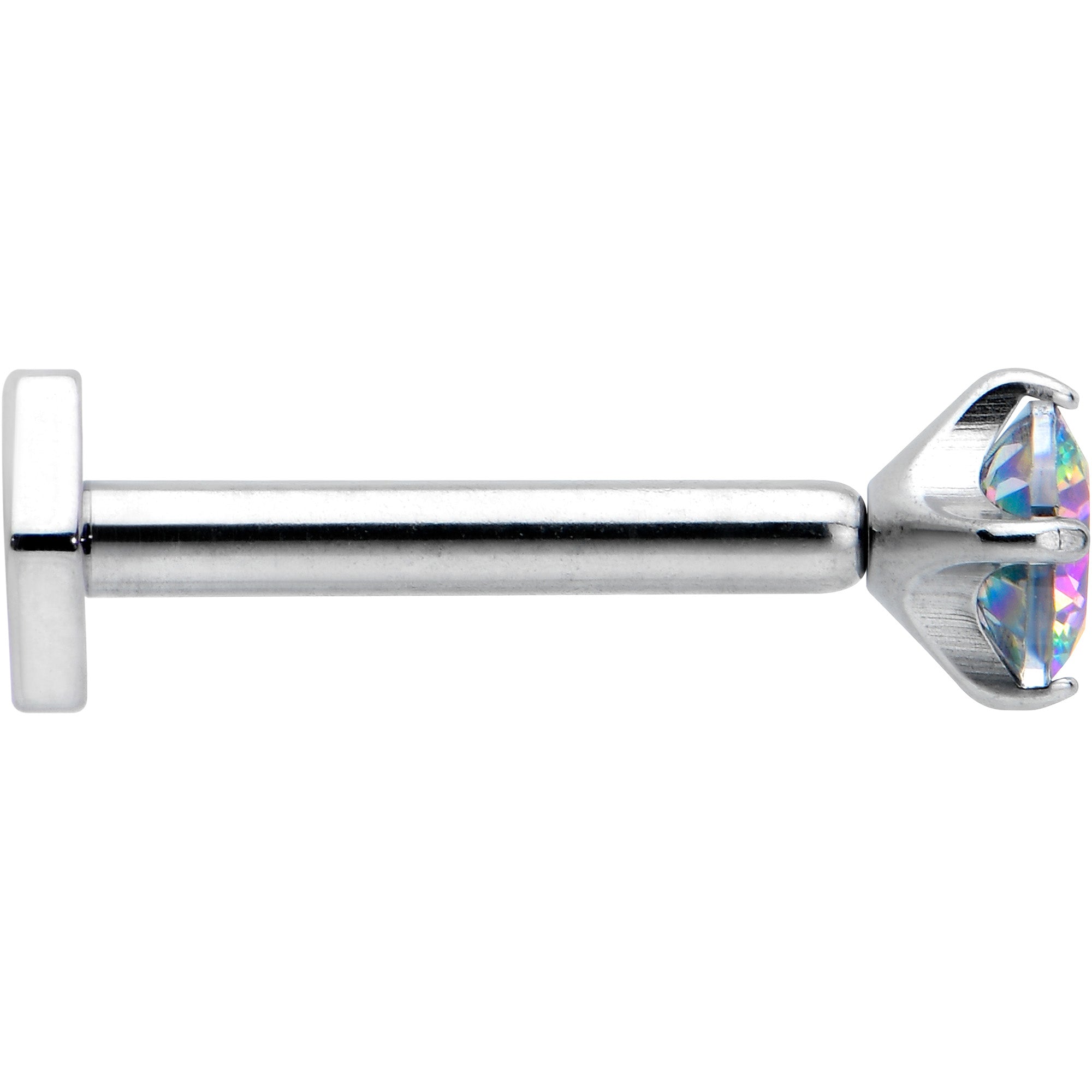 16G 5/16 Vitrail CZ Gem ASTM F-136 Implant Grade Titanium Hex End Labret Tragus