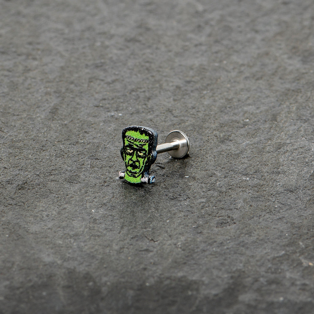 16G 5/16 Frankenstein Head Green Glow in the Dark Labret Tragus