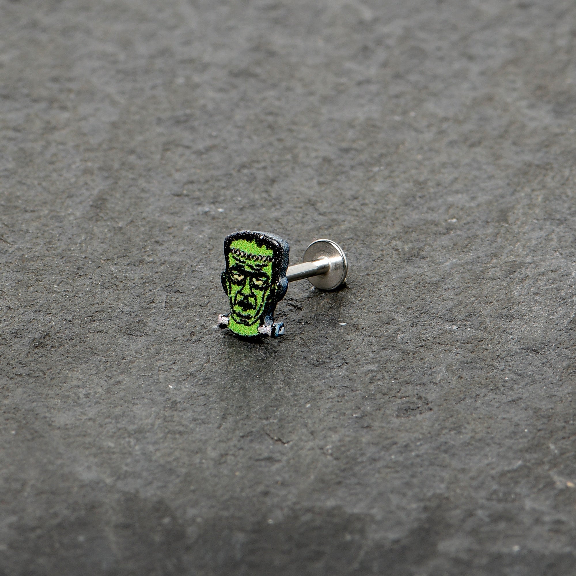 16G 5/16 Frankenstein Head Green Glow in the Dark Labret Tragus