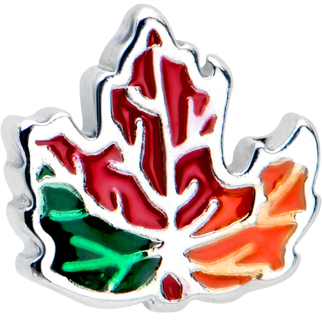 16G 5/16 Autumn Tricolor Maple Leaf Cartilage Tragus Earring