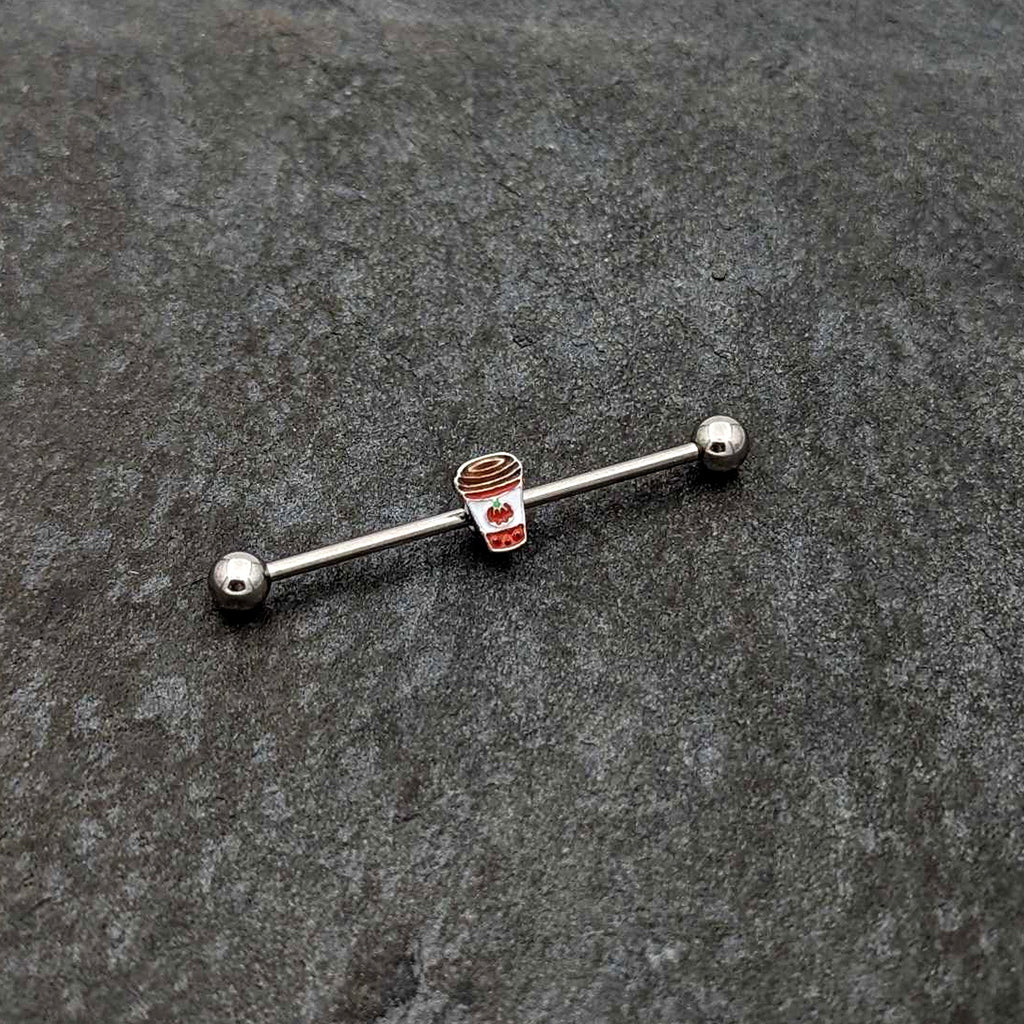 14G Sweet Pumpkin Latte Thanksgiving Industrial Barbell 38mm