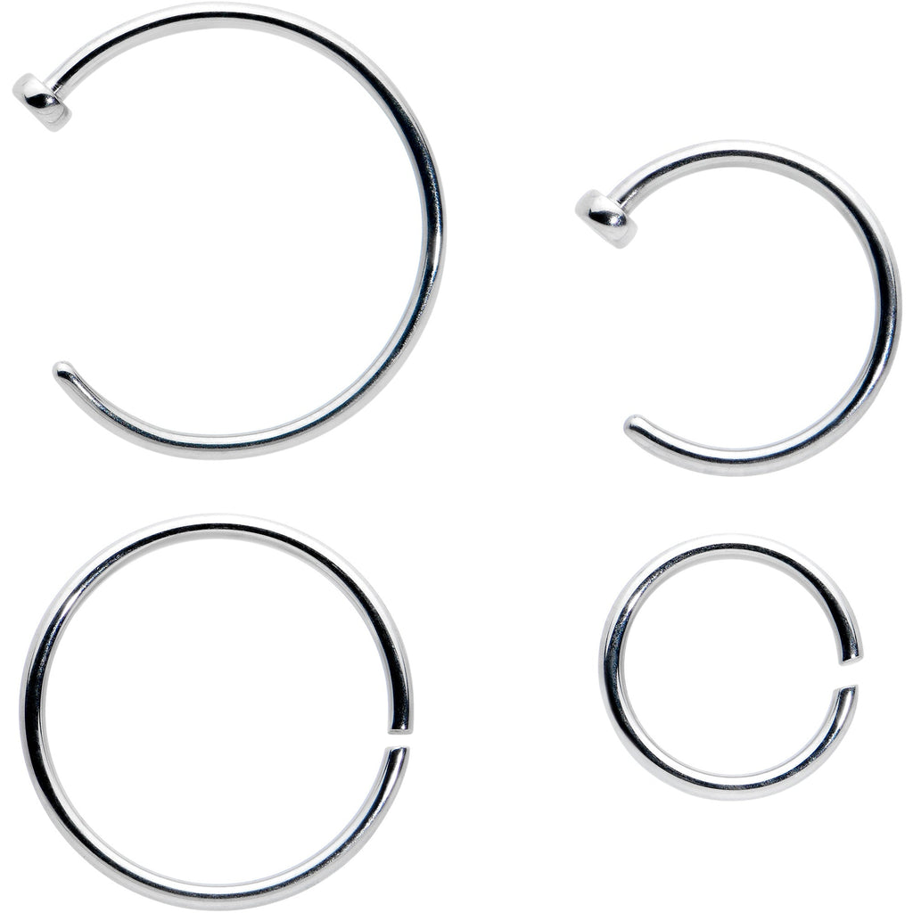 20G 12 Pack ASTM F-136 Implant Grade Titanium Hoop Nose Ring Septum Cartilage Ear Hoop Earring Set