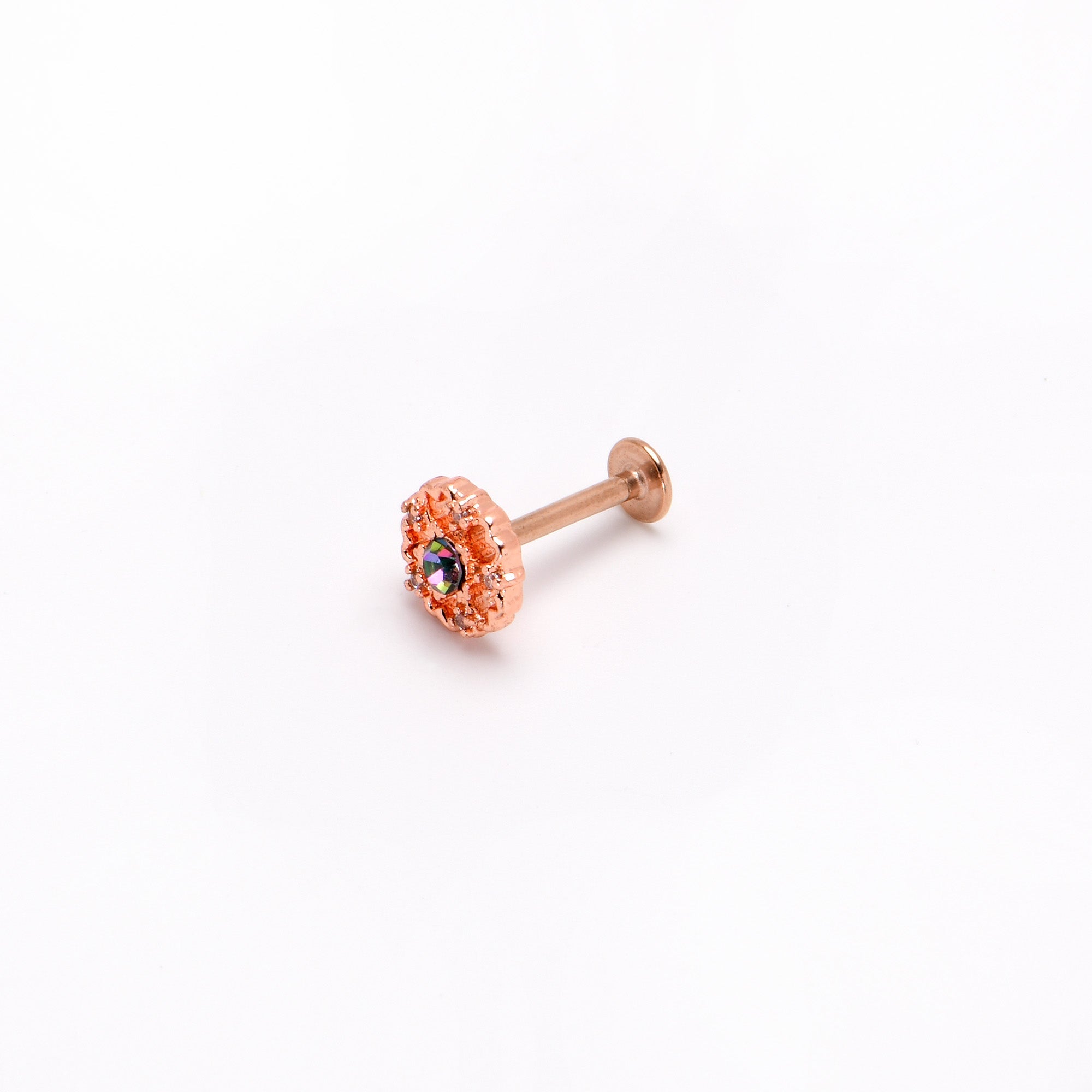 16G 5/16 Purple Tourmaline Rosy Tone Flower Labret Monroe Tragus