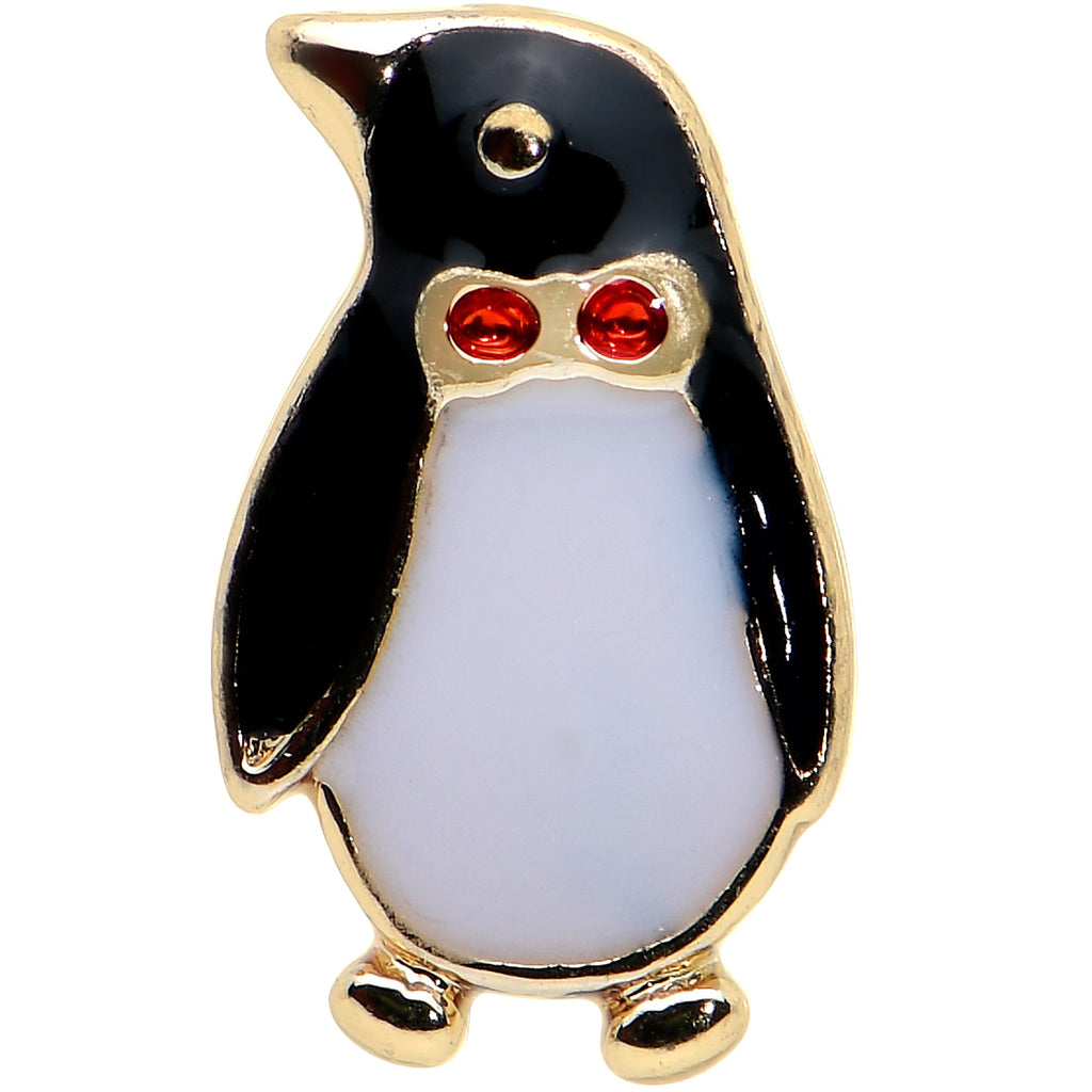 16G 5/16 Red Gem Gold Tone Bow Tie Penguin Labret Monroe Tragus