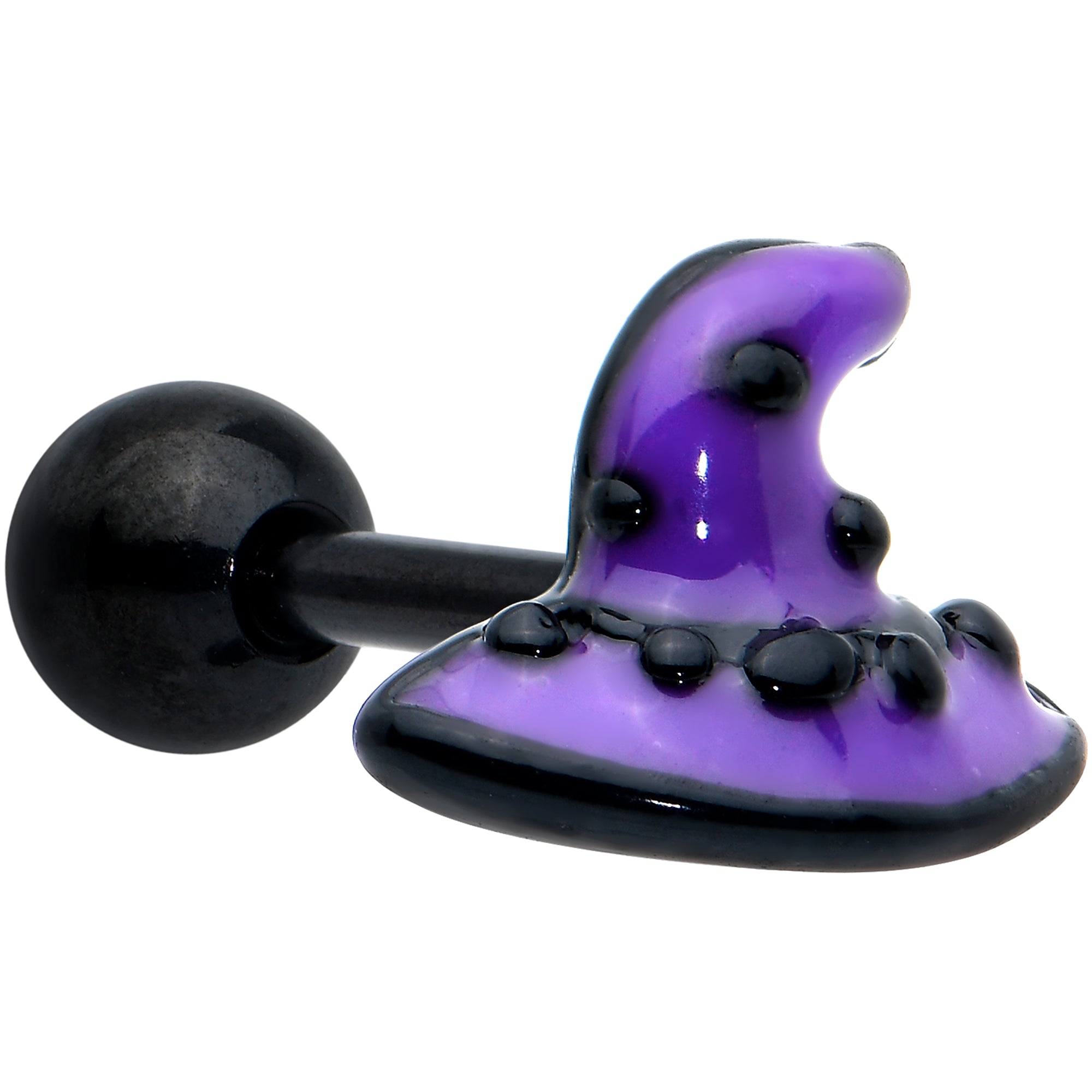 16G 1/4 Black Skull Pumpkin Cartilage Tragus Earring Set of 3