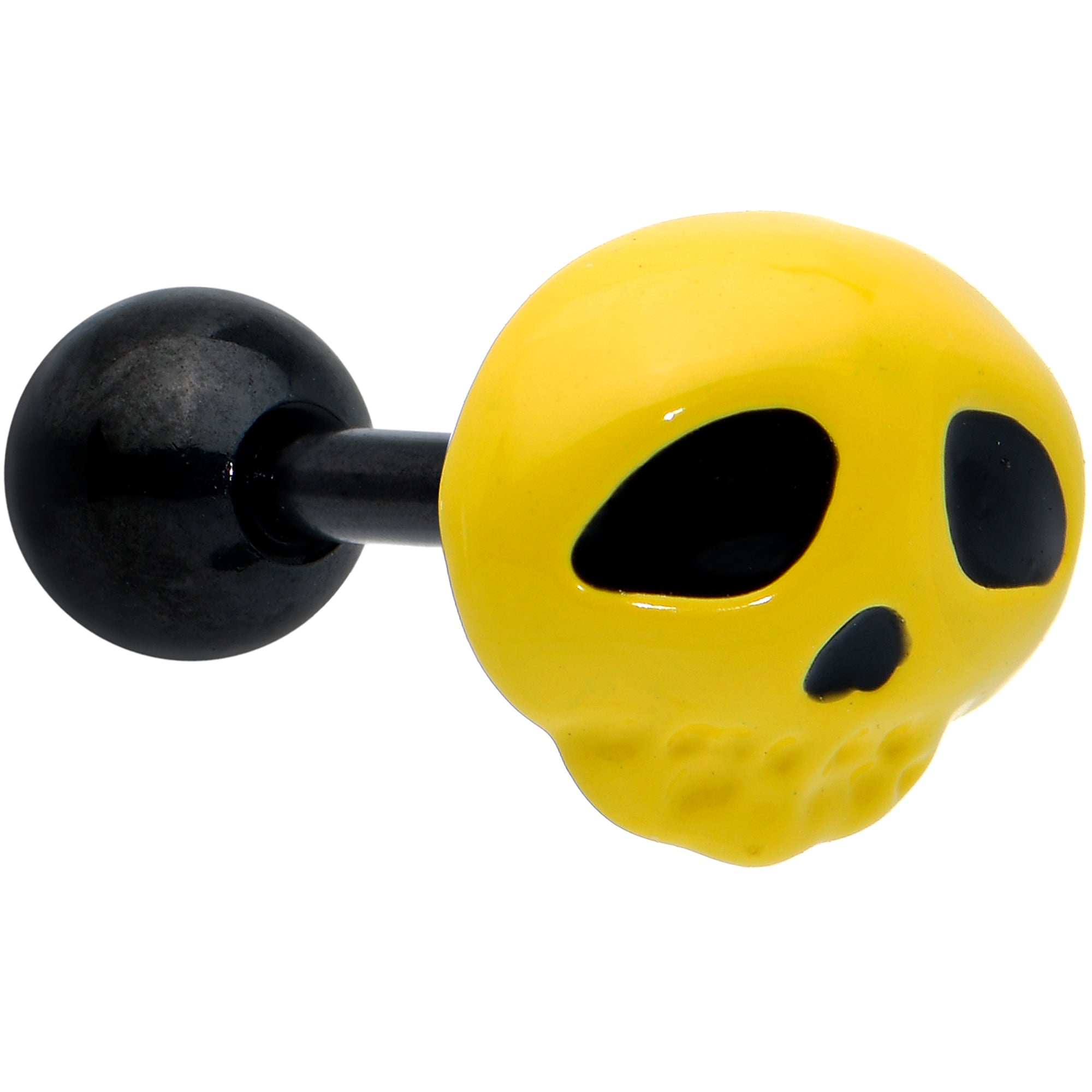 16G 1/4 Black Skull Pumpkin Cartilage Tragus Earring Set of 3
