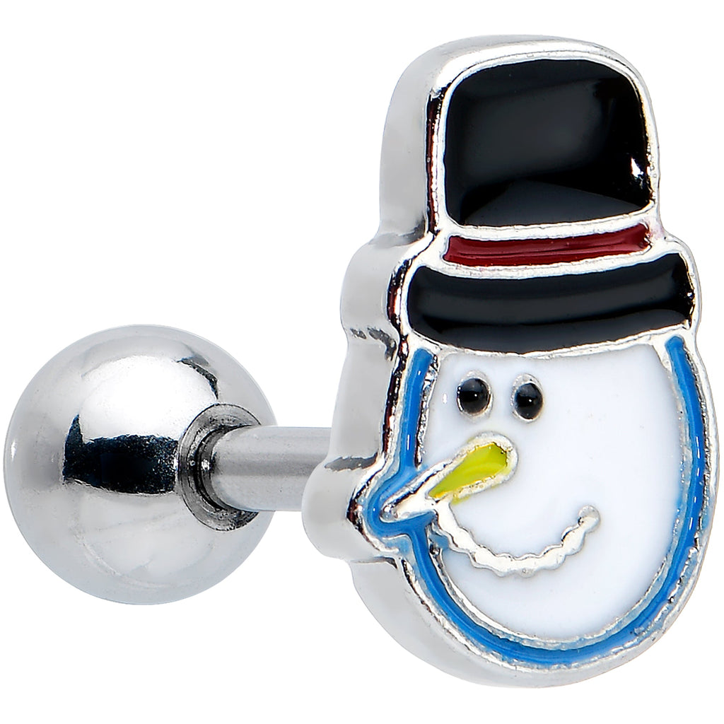 16G 1/4 Penguin Snowman Holiday Blue Cartilage Earring Set of 3