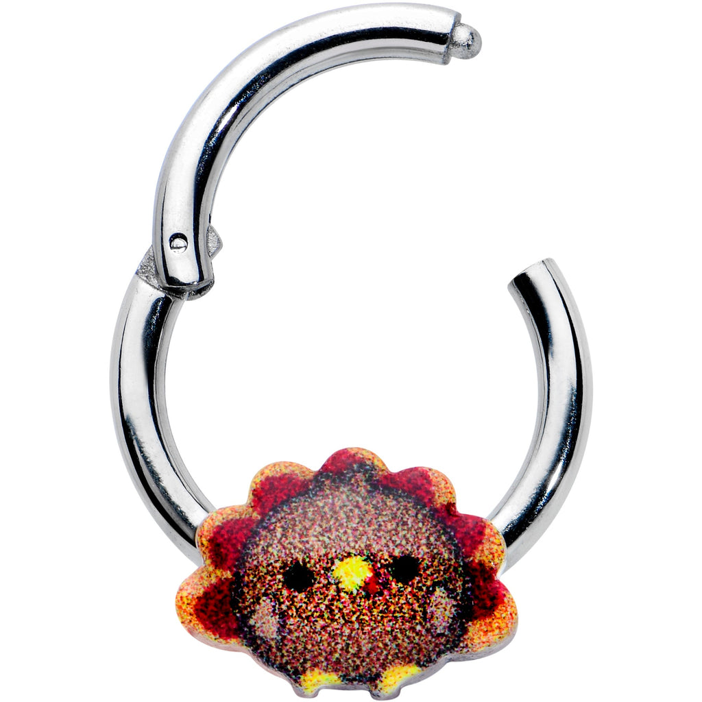 16G 5/16 Sweet Tiny Turkey Thanksgiving Hinged Segment Ring