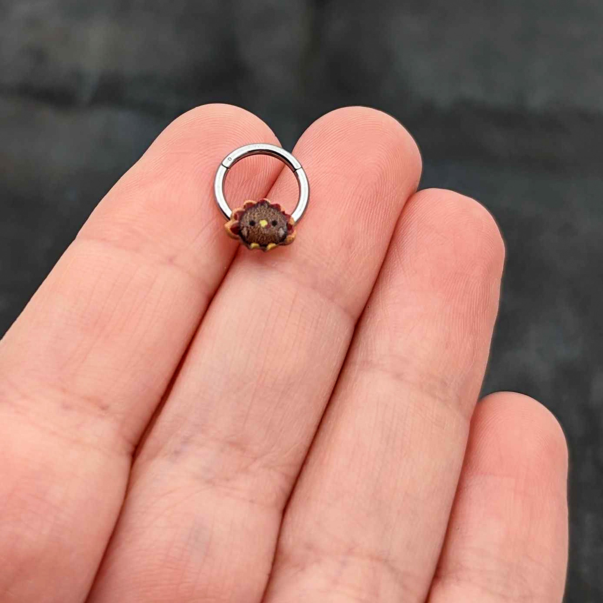 16G 5/16 Sweet Tiny Turkey Thanksgiving Hinged Segment Ring