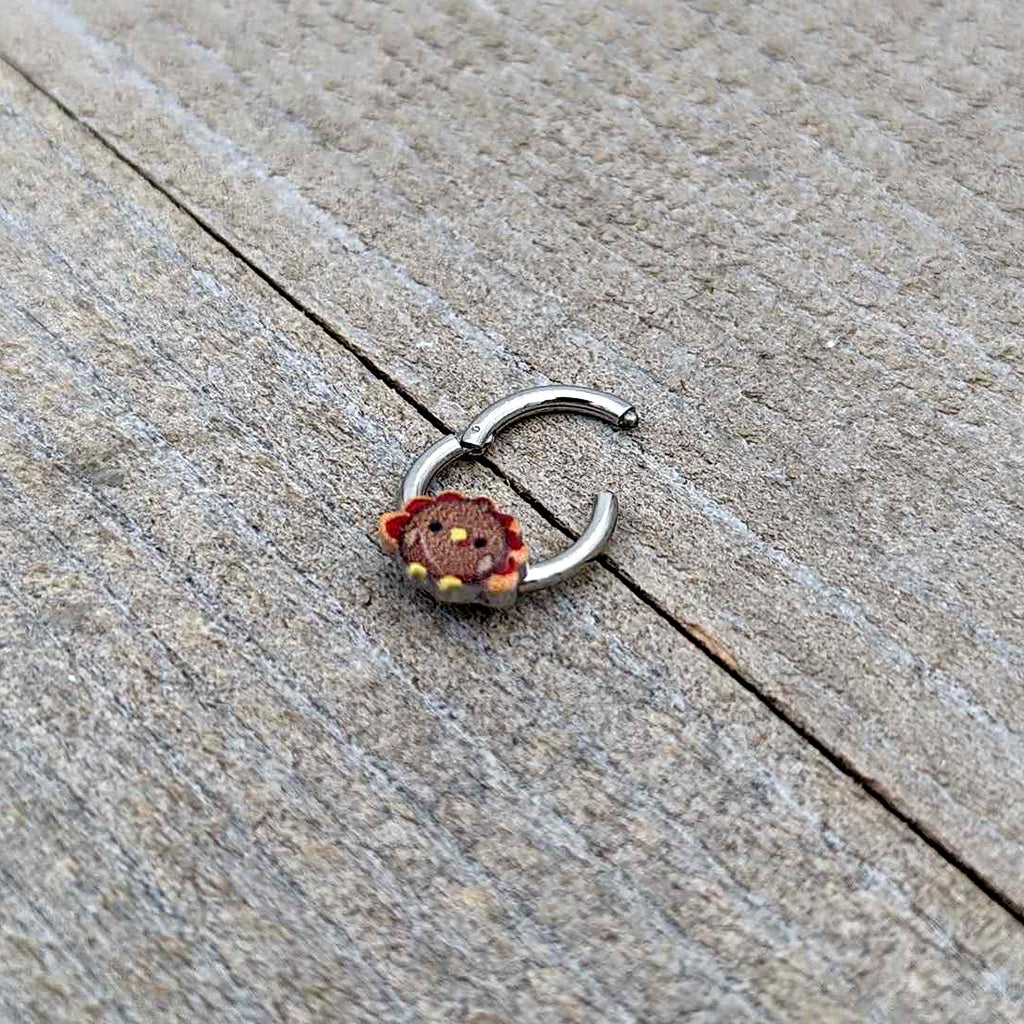 16G 5/16 Sweet Tiny Turkey Thanksgiving Hinged Segment Ring