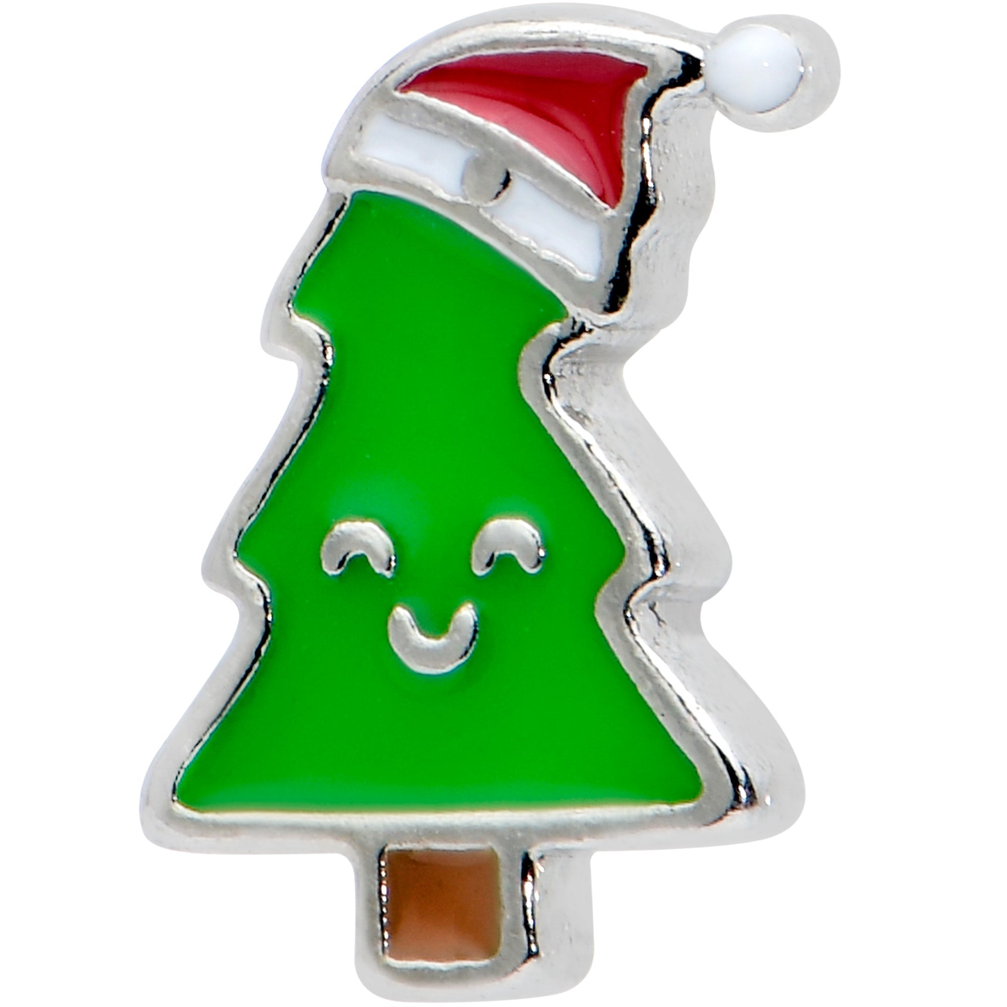 16G 1/4 Happy Christmas Tree Hat Cartilage Tragus Earring