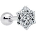 16G 1/4 Clear Gem Filigree Epic Snowflake Cartilage Tragus Earring