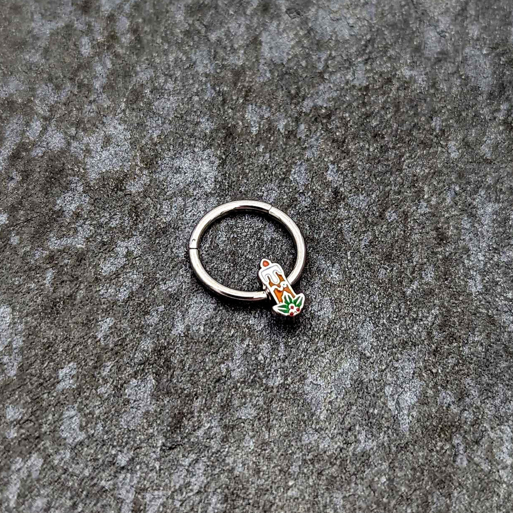 16G 3/8 Sweet Holiday Candle Christmas Hinged Segment Ring