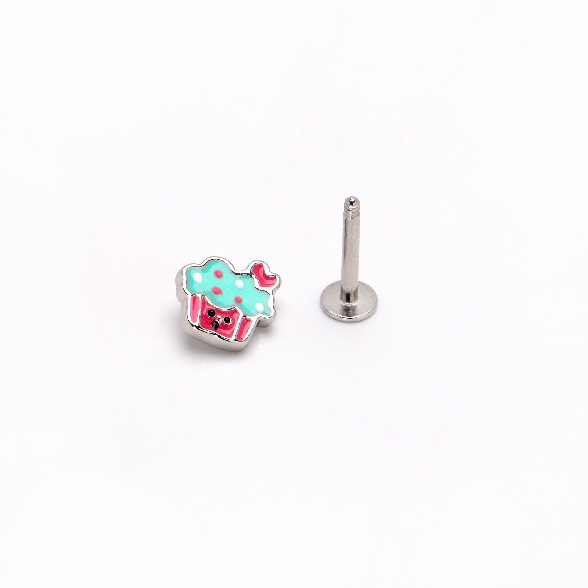 16G 5/16 Sweet Happy Cupcake Labret Monroe Tragus