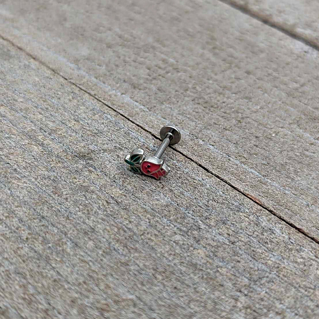 16G 5/16 Sweet Happy Rose Flower Labret Monroe Tragus