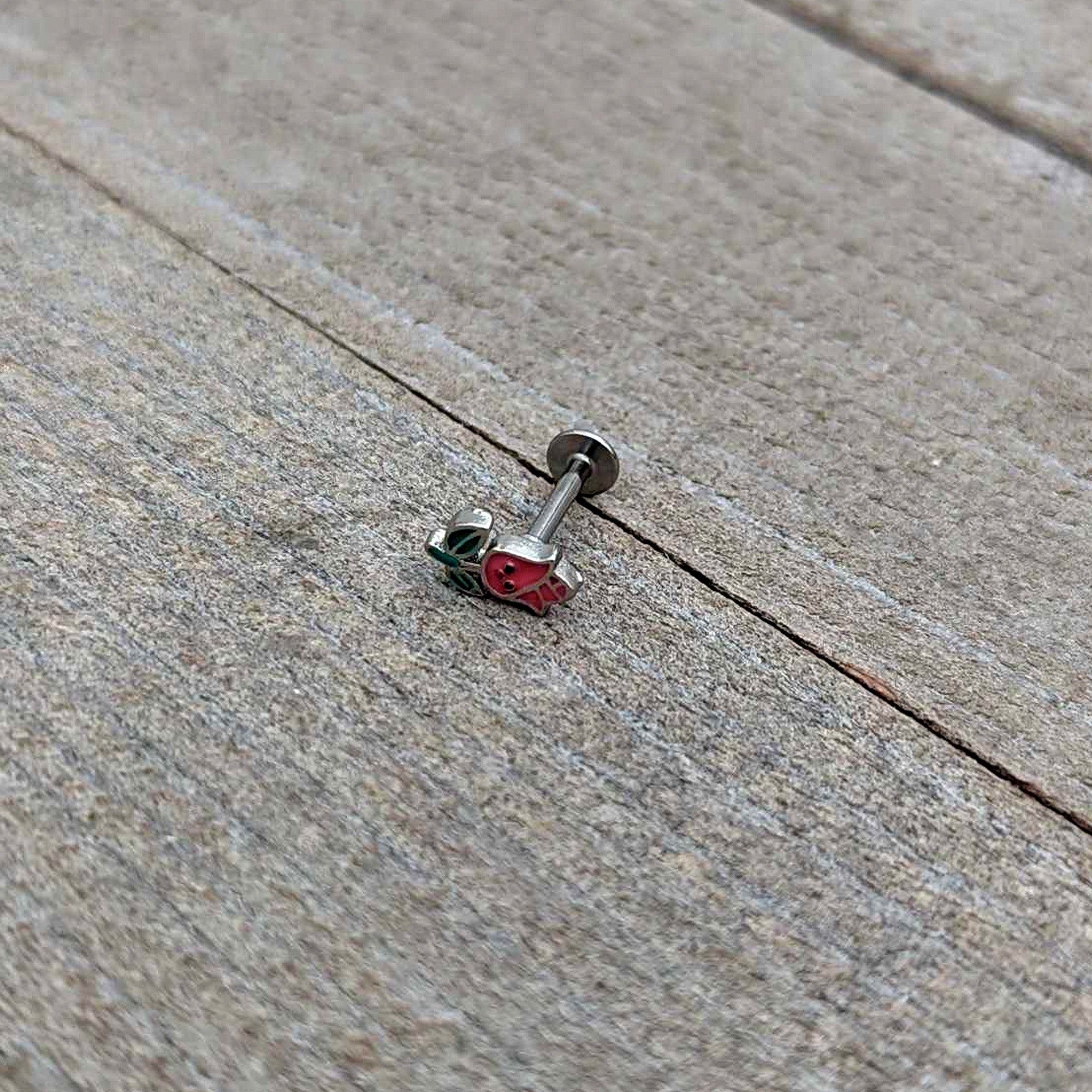 16G 5/16 Sweet Happy Rose Flower Labret Monroe Tragus