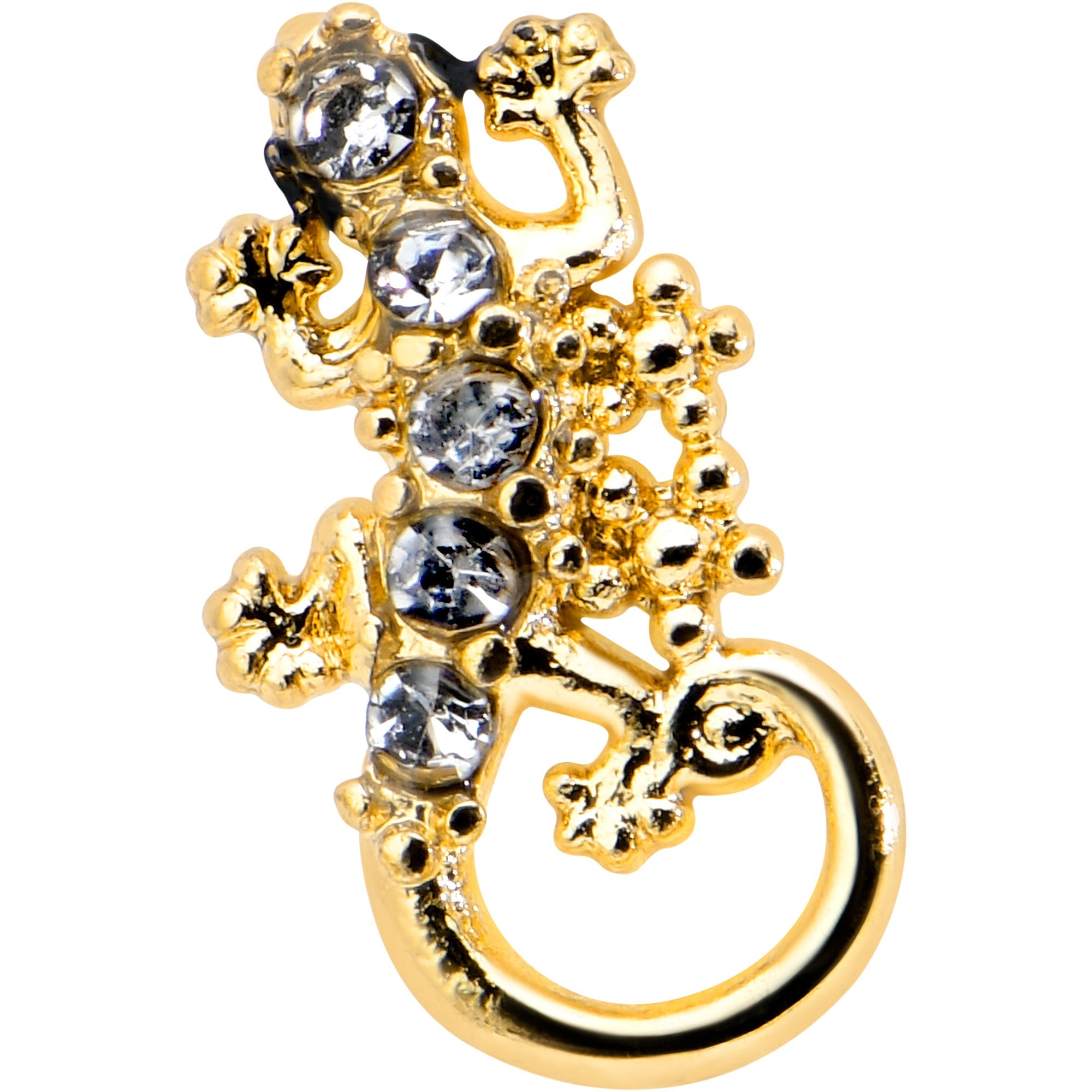 16G 5/16 Clear Gem Gold Tone Luscious Lizard Labret Monroe Tragus