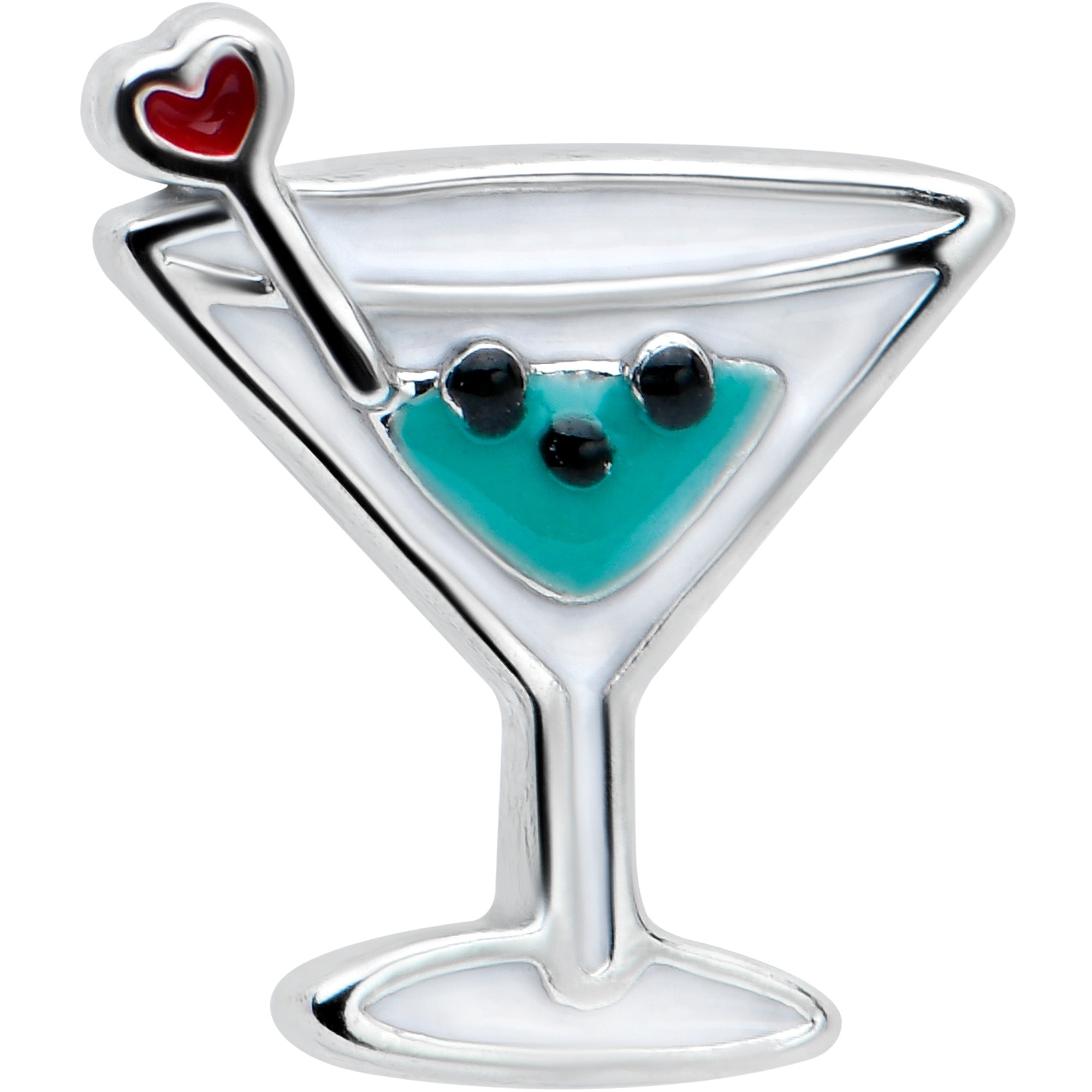 16G 1/4 Sweet Martini Glass Heart Cartilage Tragus Earring