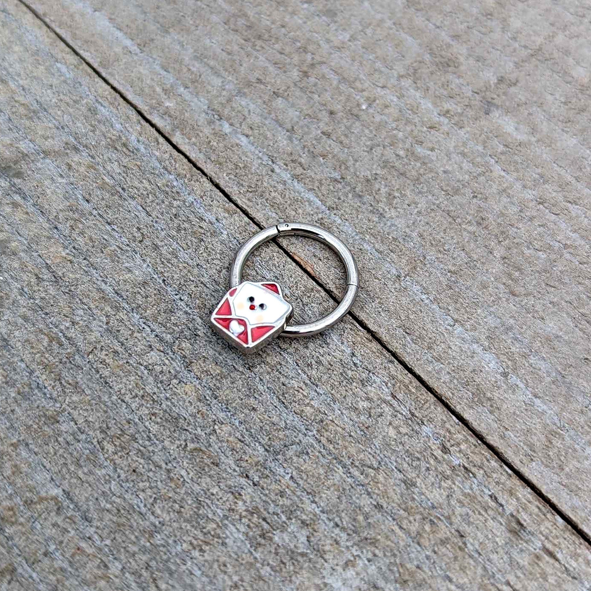 16G 3/8 Sweet Love Letter Valentine Hinged Segment Ring