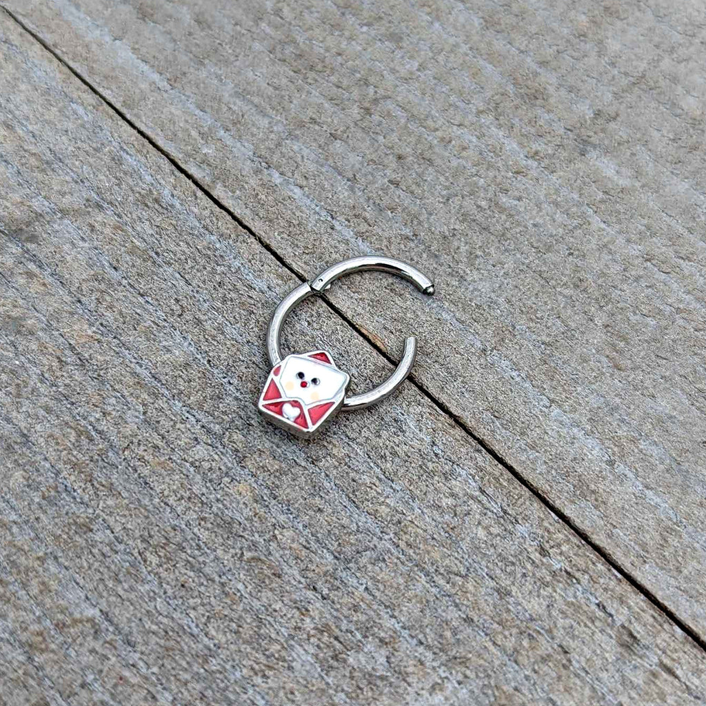 16G 3/8 Sweet Love Letter Valentine Hinged Segment Ring