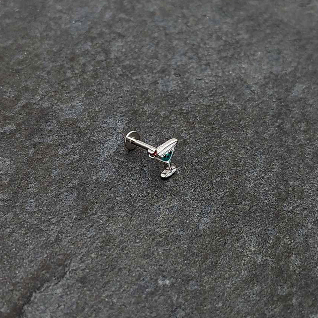 16G 5/16 Sweet Martini Glass Heart Labret Monroe Tragus