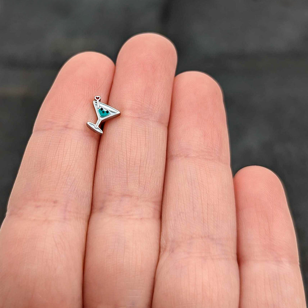 16G 5/16 Sweet Martini Glass Heart Labret Monroe Tragus
