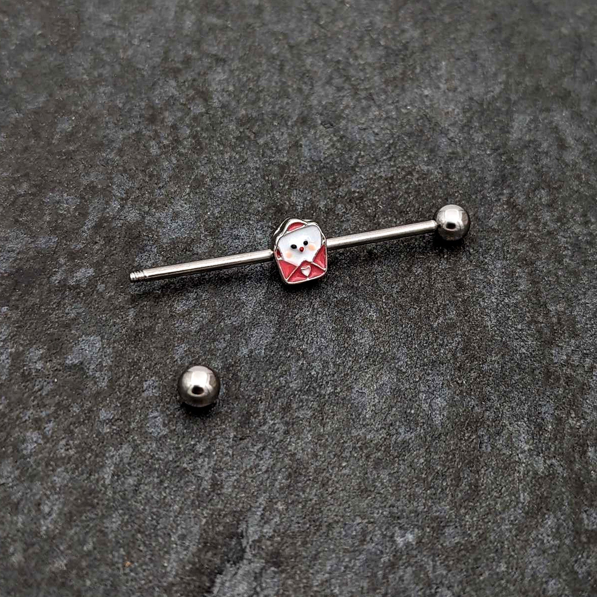 14G Sweet Love Letter Valentine Industrial Barbell 38mm