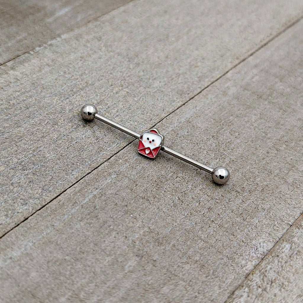 14G Sweet Love Letter Valentine Industrial Barbell 38mm