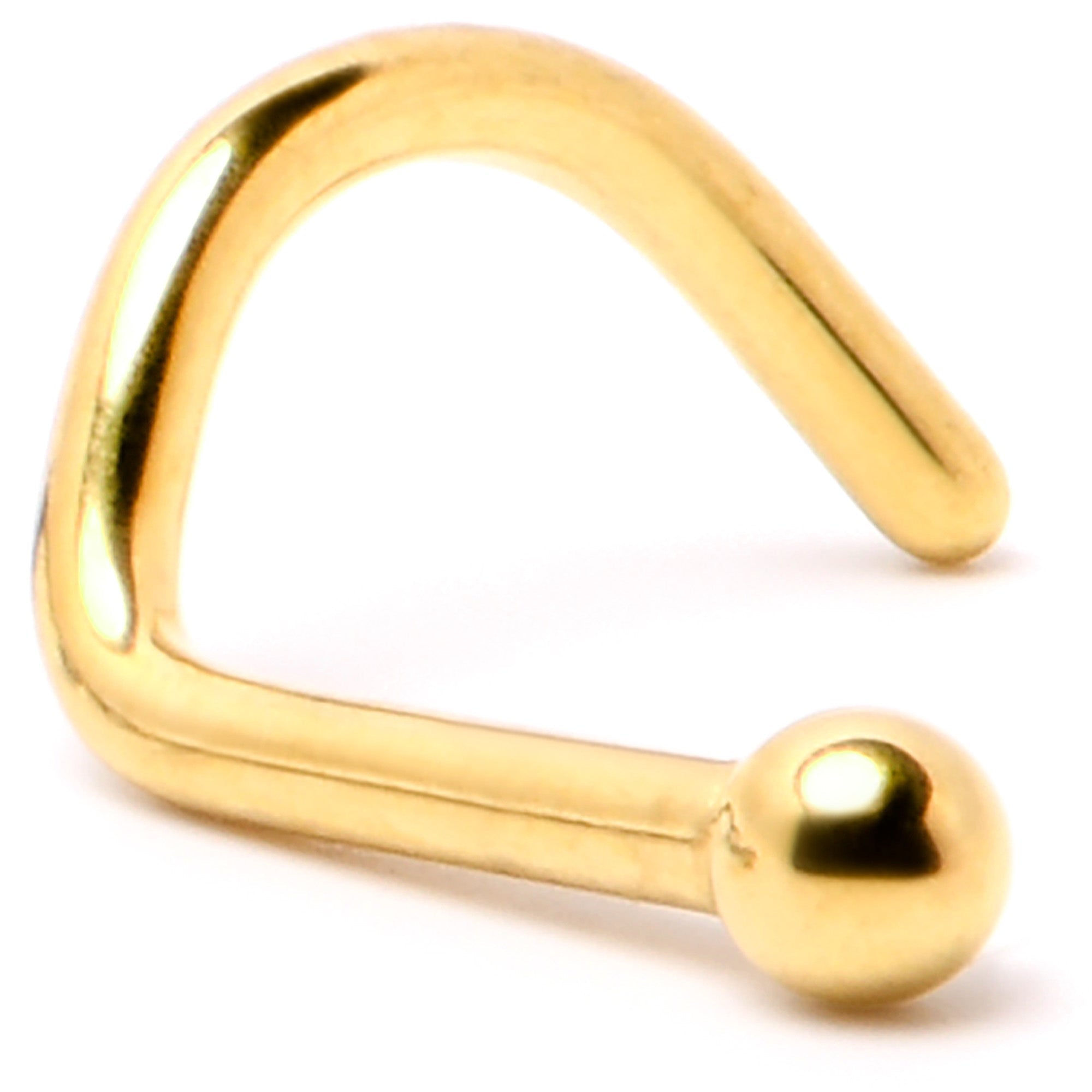 18G 1/4 Gold Hue ASTM F-136 Implant Grade Titanium Ball End Left Side Nose Screw