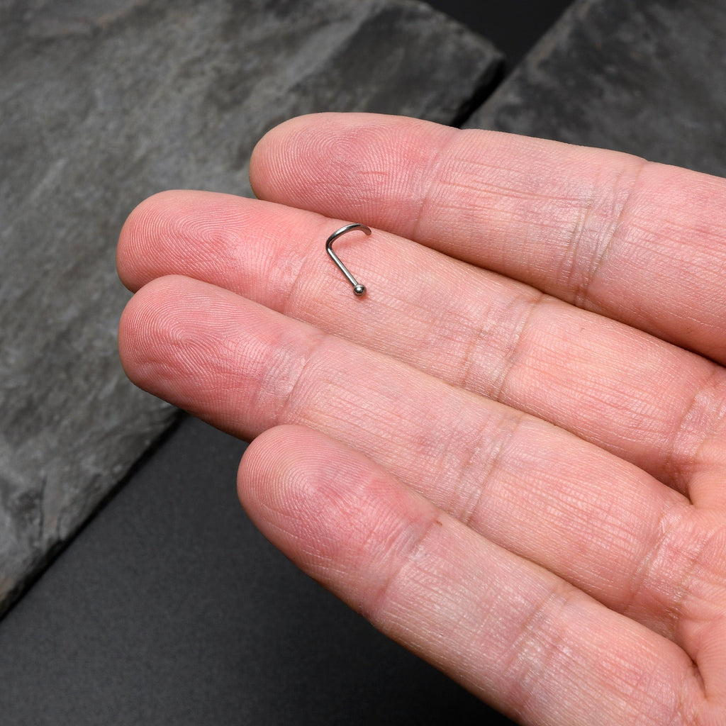 18G 1/4 ASTM F-136 Implant Grade Titanium Ball End Left Side Nose Screw