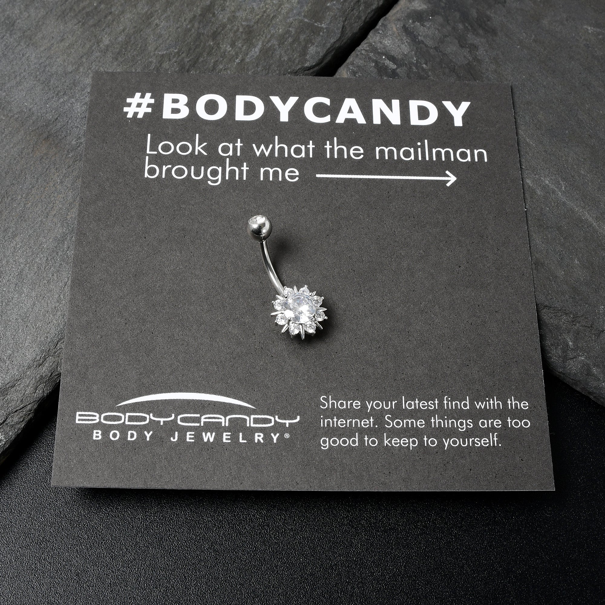 Clear CZ Gem Luxury Sun Splash Belly Ring