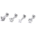 16G 5/16 Clear Gem Butterflies Sun Labret Monroe Tragus Curation Set of 4