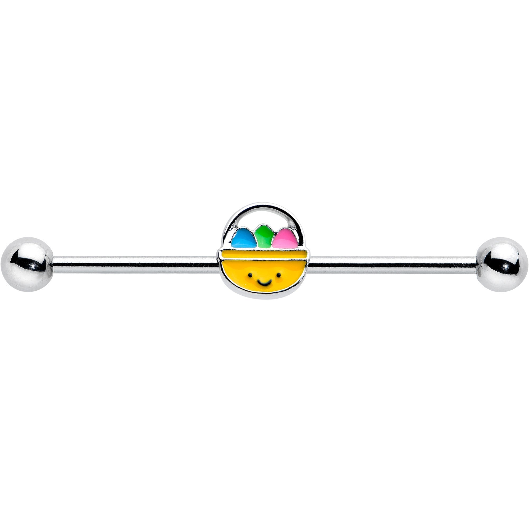 14G Celebration Easter Basket Industrial Barbell 38mm