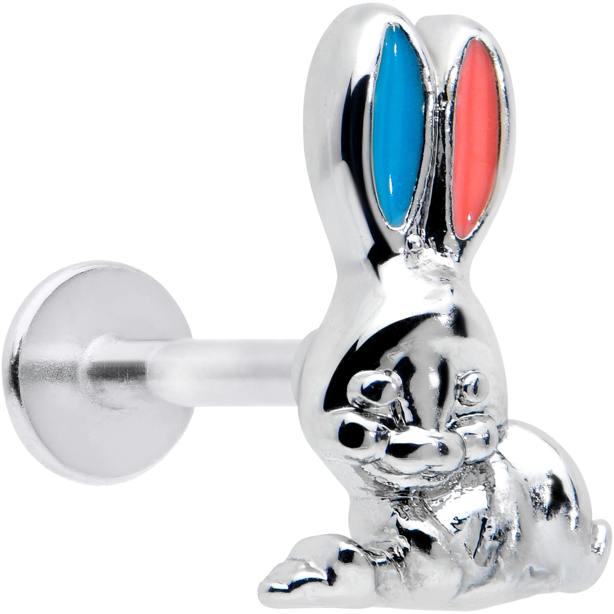 16G 5/16 Easter Bunny Red Blue Ears Labret Monroe Tragus