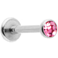 16G 5/16 Pink Gem Threadless Labret Monroe Tragus