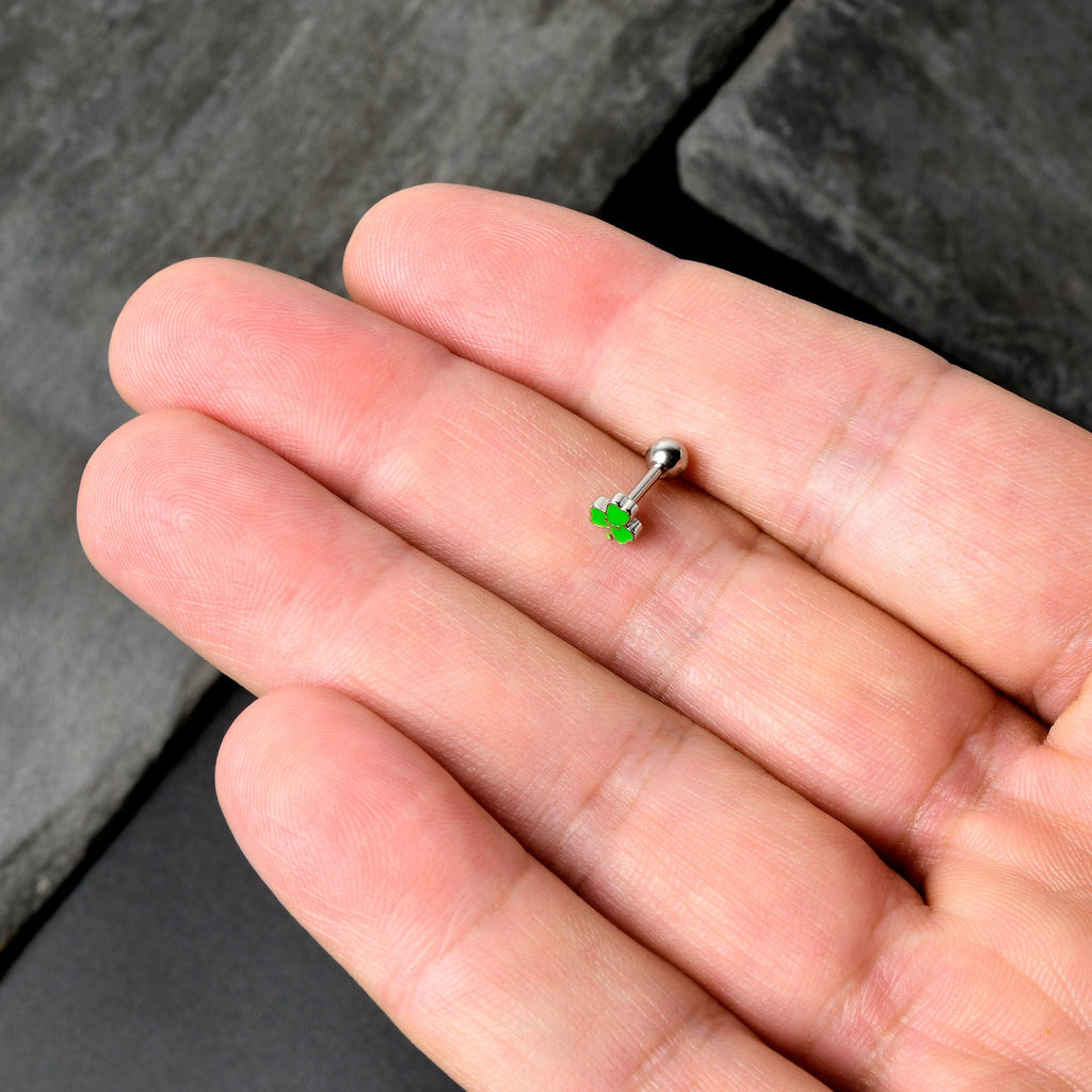 16G 1/4 Sweet Happy Shamrock St Patricks Cartilage Tragus Earring