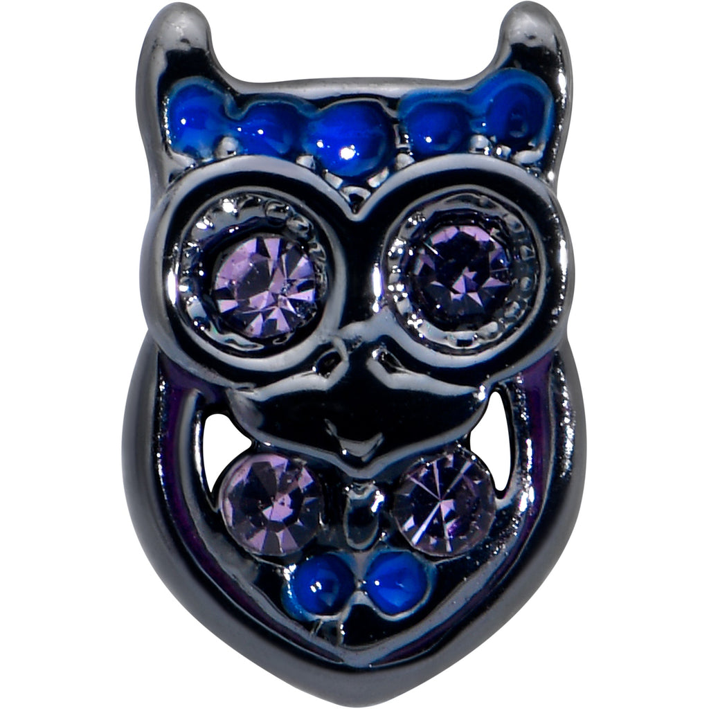 16G 5/16 Purple Gem Black Opulent Owl Labret Monroe Tragus